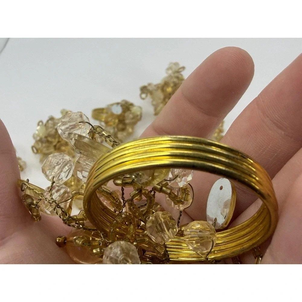 Beaded Gold Tone Metal Napkin Rings Set Of 12 Table Home Decor
